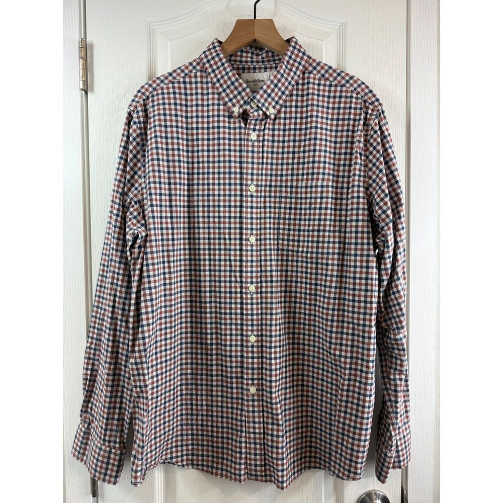 Goodfellow Men's Northrop Gingham Button Front Slim Fit Shirt - Size L